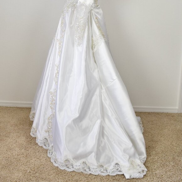 Vintage 80s 90s Wedding Gown Dress Royal Train - 0/2 - Picture 17 of 17